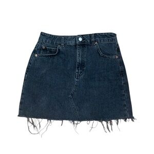 Topshop black denim mini skirt